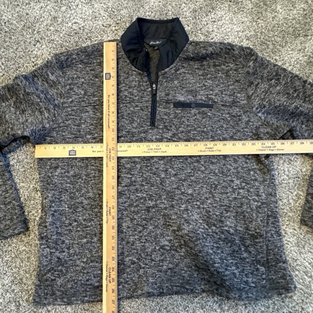 Eddie Bauer Men's Sweater Fleece Size XL Gray Quarter Zip - Picture 5 of 7